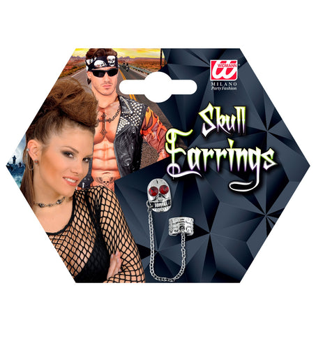 Widmann SRL Oorbel schedel met diamantjes
