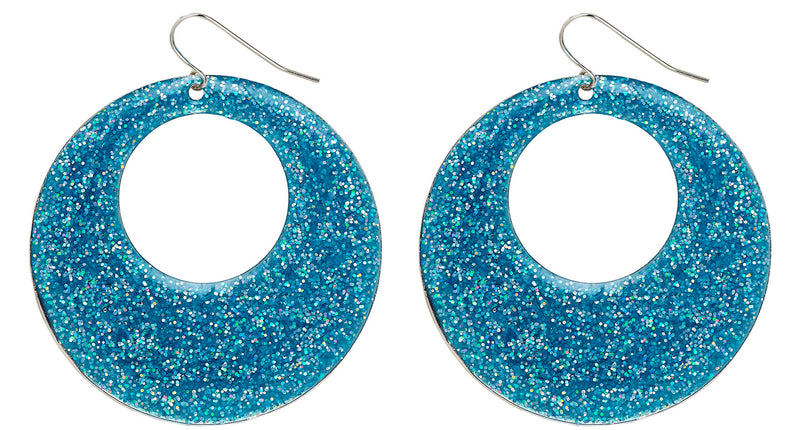 Widmann SRL Oorbellen glitter in azur blauw