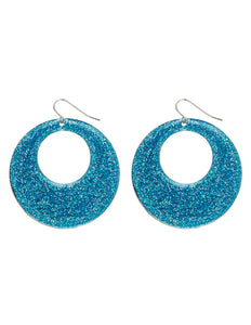Widmann SRL Oorbellen glitter in azur blauw
