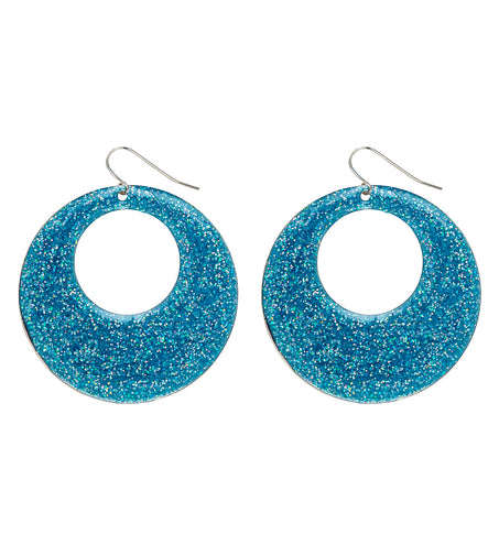 Widmann SRL Oorbellen glitter in azur blauw