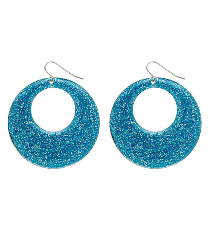 Widmann SRL Oorbellen glitter in azur blauw