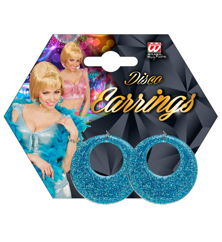 Widmann SRL Oorbellen glitter in azur blauw