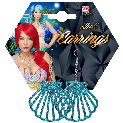 Widmann SRL Oorbellen glitter zeemeermin