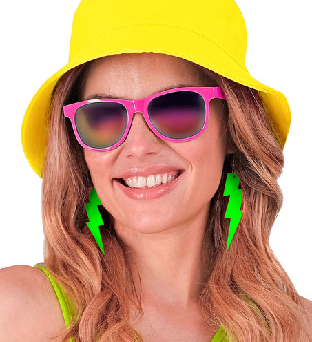 Widmann SRL Oorbellen jaren 80 bliksem  neon groen