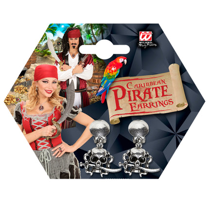 Widmann SRL Oorbellen piraat met schedel