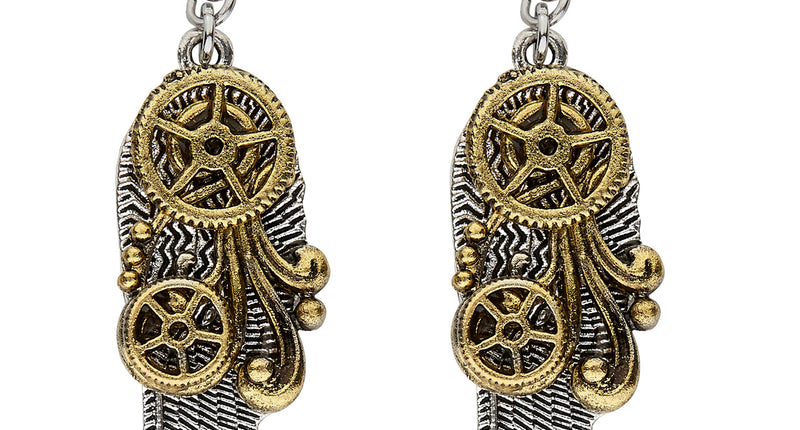 Widmann SRL Oorbellen steampunk met vleugels