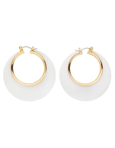 Widmann SRL Oorbellen wit met goud voor discopakjes