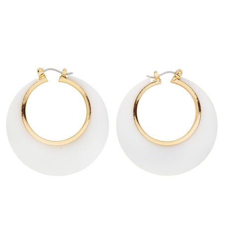 Widmann SRL Oorbellen wit met goud voor discopakjes