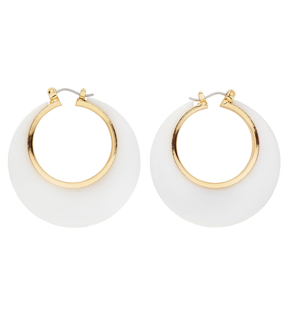 Widmann SRL Oorbellen wit met goud voor discopakjes