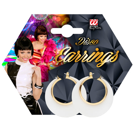 Widmann SRL Oorbellen wit met goud voor discopakjes