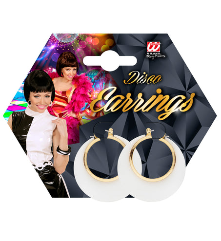 Widmann SRL Oorbellen wit met goud voor discopakjes