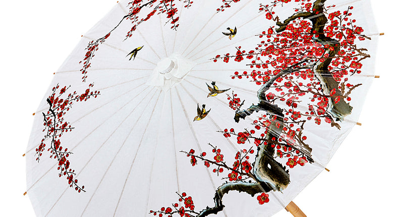 Widmann SRL Oosterse Paraplu Rijstpapier, Wit