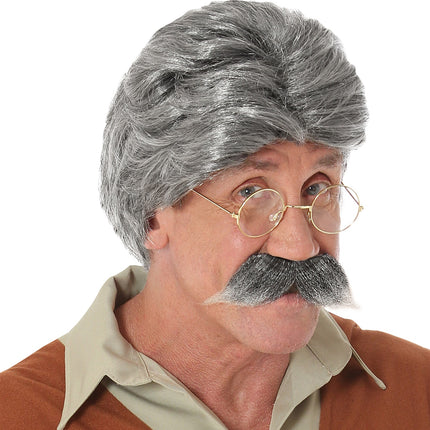 Widmann SRL Opa pruik Guiseppe met snor grijs