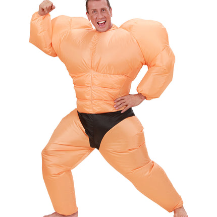 Widmann SRL Opblaasbaar bodybuilder gespierd kostuum