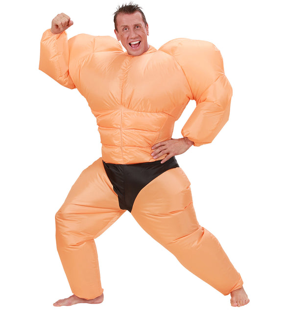 Widmann SRL Opblaasbaar bodybuilder gespierd kostuum