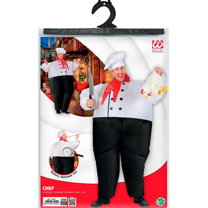 Widmann SRL Opblaasbaar Chef kok kostuum