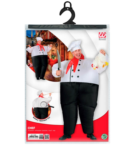 Widmann SRL Opblaasbaar Chef kok kostuum