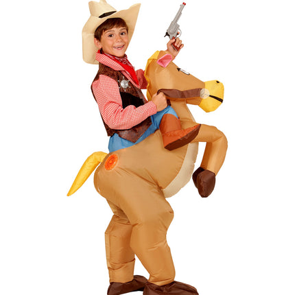 Widmann SRL Opblaasbare cowboy paarden voor kids