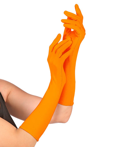 Widmann SRL Oranje handschoenen lang neon