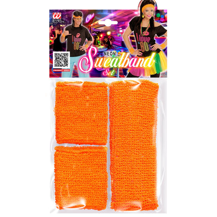 Widmann SRL Oranje zweetbanden set neon