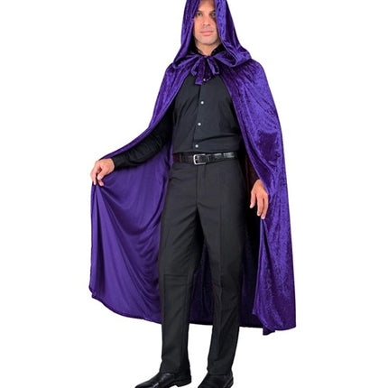 Widmann SRL Paars fluwelen cape met kap 140cm Luuk