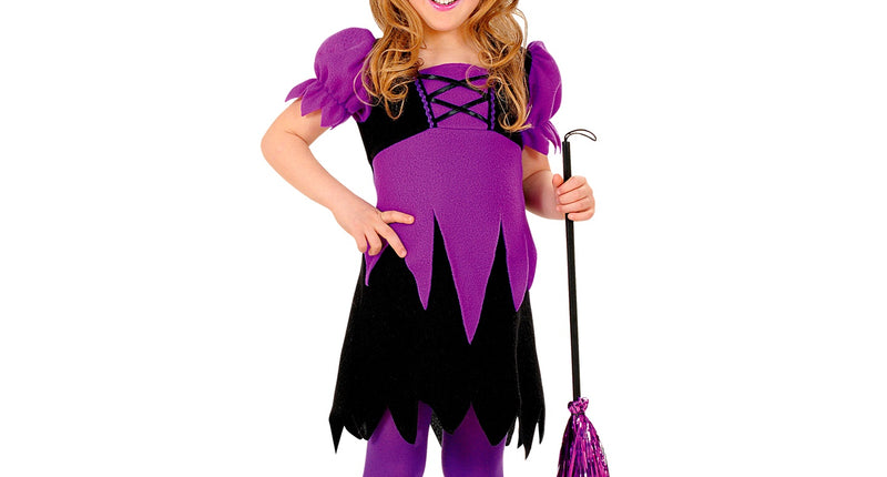 Widmann SRL Paars heksenjurkje voor kinderen