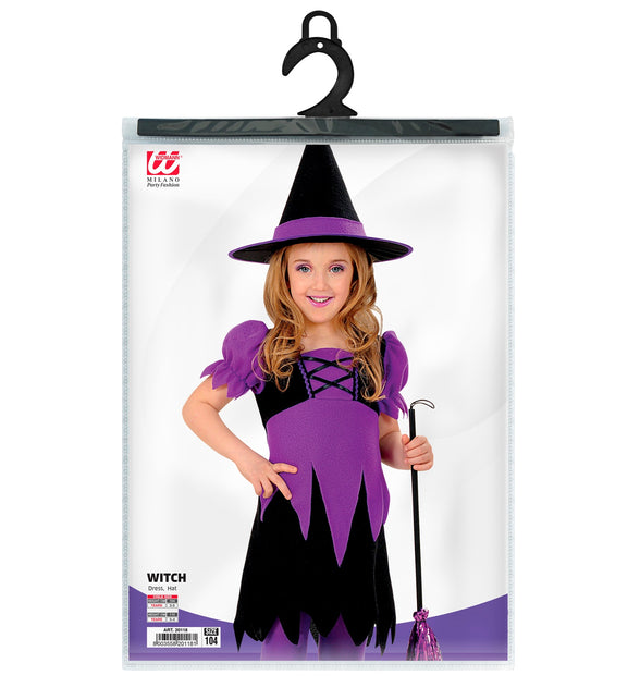 Widmann SRL Paars heksenjurkje voor kinderen