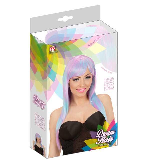 Widmann SRL Paars met blauw gemêleerde pruik