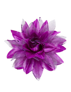 Widmann SRL Paarse bloemen haarclip met glitters