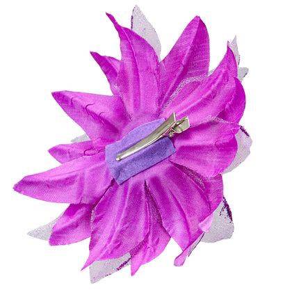 Widmann SRL Paarse bloemen haarclip met glitters