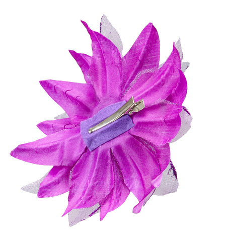 Widmann SRL Paarse bloemen haarclip met glitters