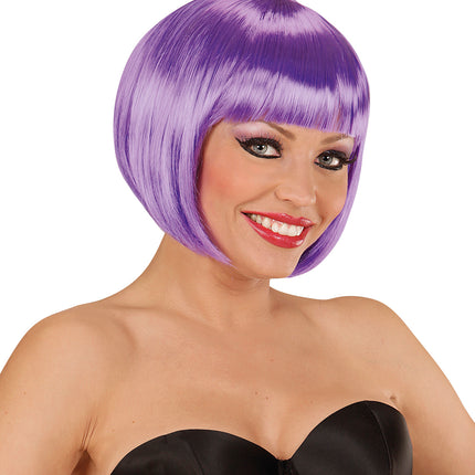 Widmann SRL Paarse boblijn pruik dame