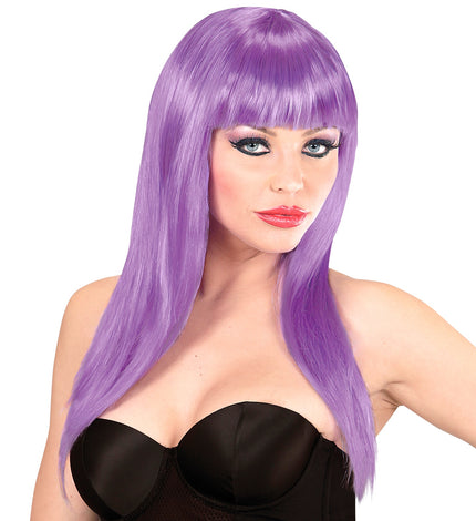 Widmann SRL Paarse pruik lang