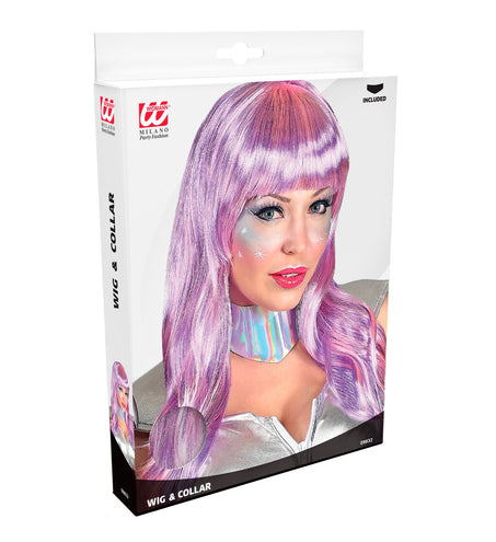 Widmann SRL Paarse pruik universum met kraag