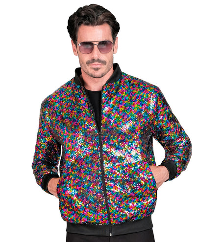 Widmann SRL Pailletten bomberjas dames meerkleurig