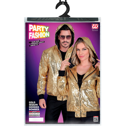 Widmann SRL Pailletten bomberjas met kap goud