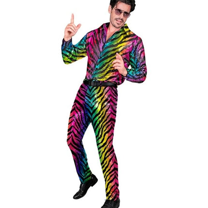 Widmann SRL Pailletten broek regenboog tijger Niels