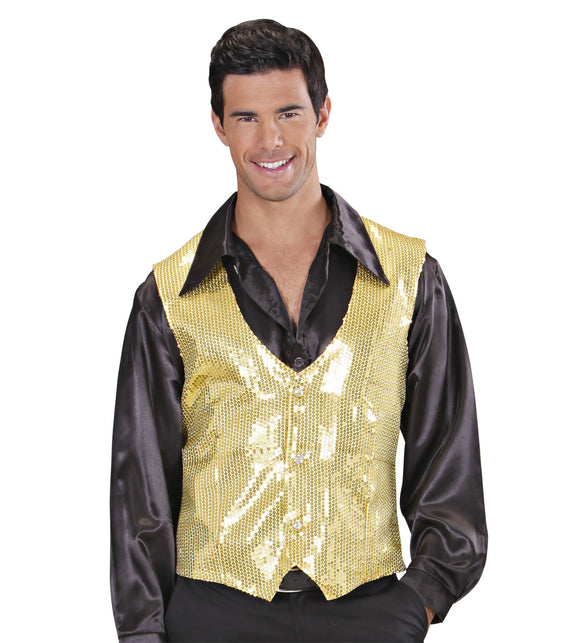 Widmann SRL Pailletten gillet vestje goud