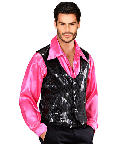 Widmann SRL Pailletten gillet vestje zwart