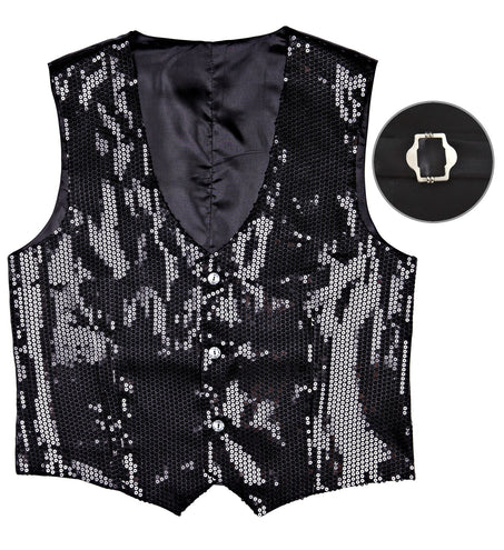 Widmann SRL Pailletten gillet vestje zwart