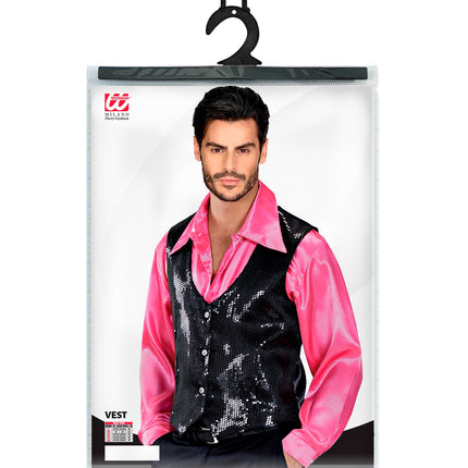 Widmann SRL Pailletten gillet vestje zwart