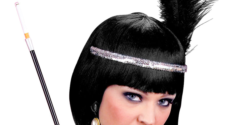 Widmann SRL Pailletten hoofdband Charleston zilver