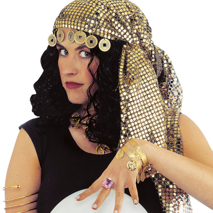 Widmann SRL Pailletten hoofddoek met decoratie zigeunerin