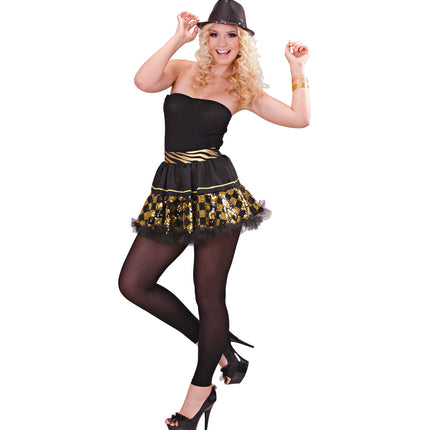 Widmann SRL Pailletten petticoat in zwart goud