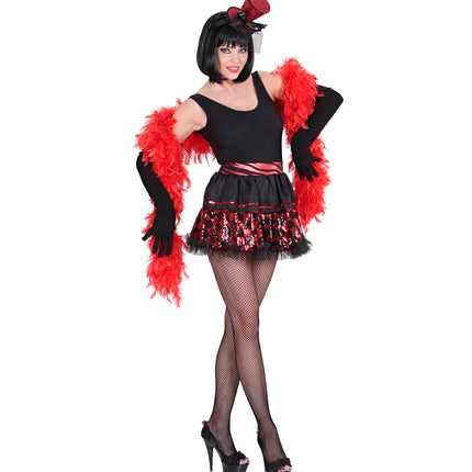 Widmann SRL Pailletten petticoat zwart rood