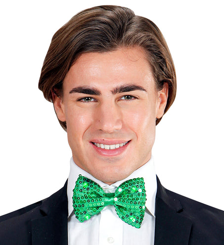 Widmann SRL Pailletten strikje met licht kleur groen