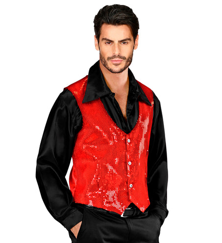 Widmann SRL Pailletten vest man rood
