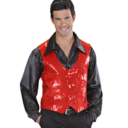 Widmann SRL Pailletten vest man rood