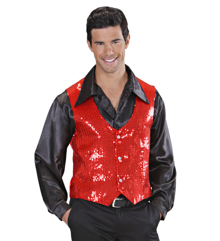 Widmann SRL Pailletten vest man rood