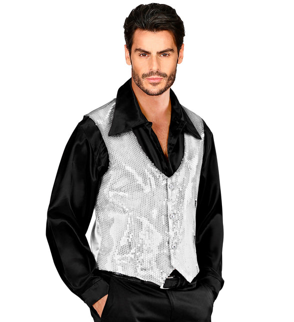 Widmann SRL Pailletten Vest Man zilver